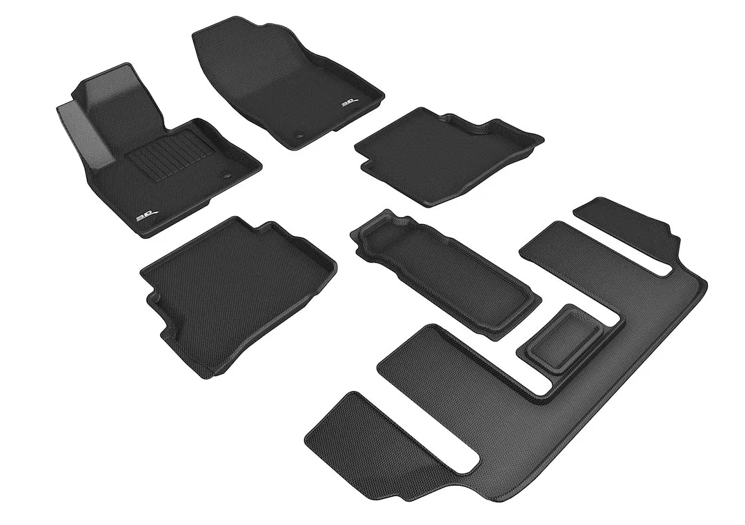 L1MZ07601509 – 3D MATS/U-AC Floor Liner, Black Custom Fit Raised Edge Thermoplastic Rubber Of Carbon Fiber Texture 1 ...